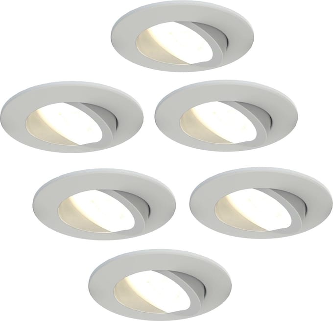 Ledvion - 6X LED Inbouwspot - Wit - Dimbaar - 5W - IP65 - CCT - COB - Ø75mm