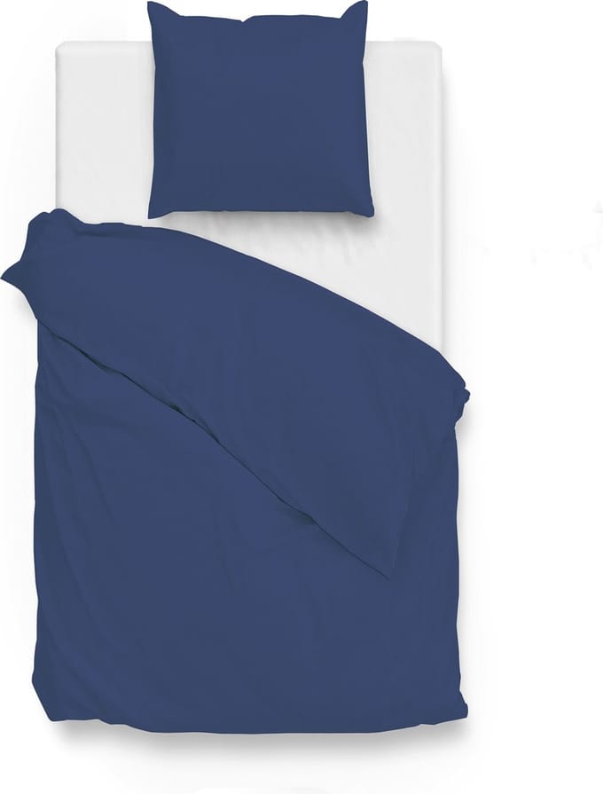 ZoHome Satinado Dekbedovertrek - Eenpersoons - 140x200/220 cm - Navy Blue