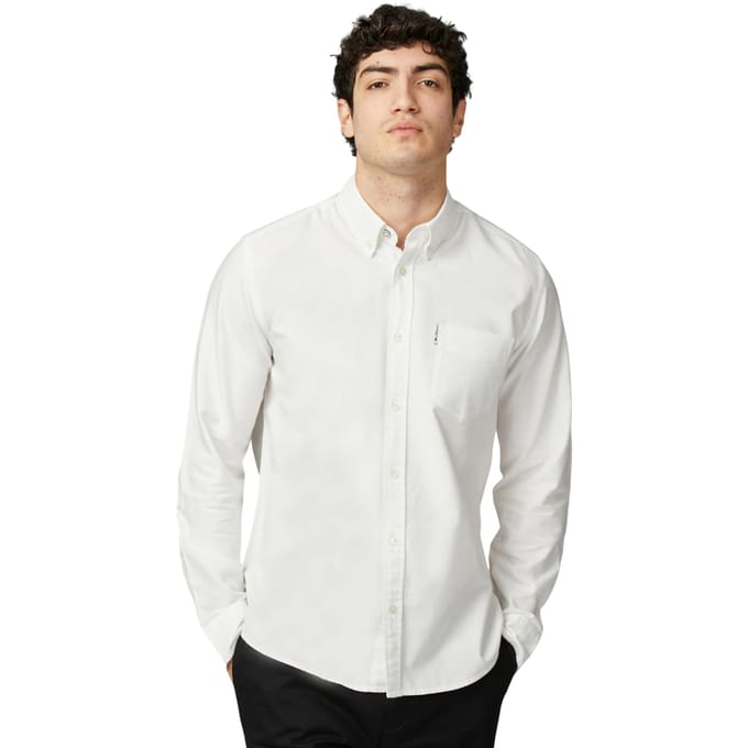 Ben Sherman Heren Signature Oxford overhemd met lange mouwen (Wit)