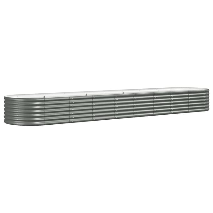 vidaXL - Plantenbak - 368x80x36 - cm - gegalvaniseerd - staal - grijs