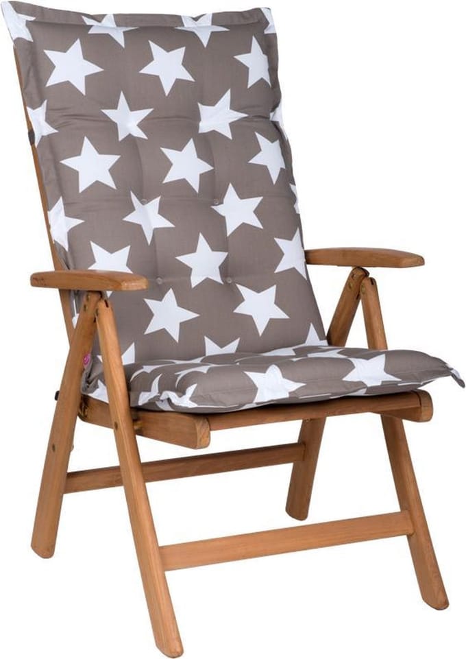 Tuinkussen Hoge Rug Sterren Taupe