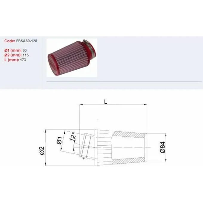 Motorfiets luchtfilter BMC FBSA60 128