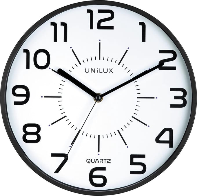 Unilux Pop wandklok, diameter 30 cm, zwart 10 stuks