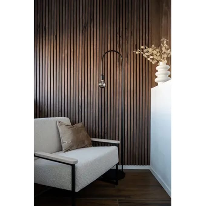Maestro Latt Lattenwand - Castle Oak + Matte Black - 277x30cm - 2 Stuks