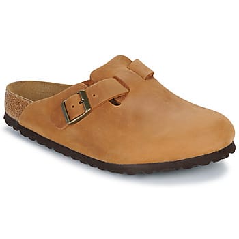 Houten klompen van natuurlijk geolied leer Birkenstock Boston