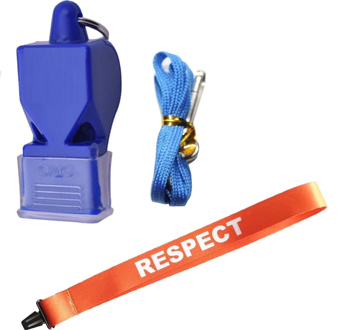 ABCDarts - Scheidsrechtersfluit Classic CMG - Met Polsband en Halskoord - Blauw