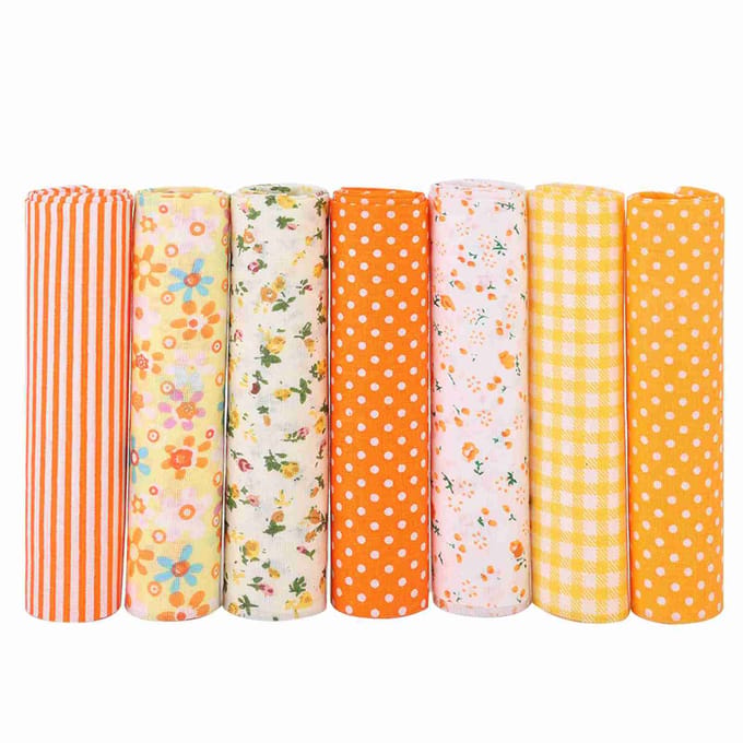 7 stuks   set 100 procent Katoen Batiks Naaiproject Stof voor DIY Portemonnee Kussensloop Type 1 beige