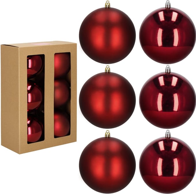 Kerstballen | 6 Stuks | Rood