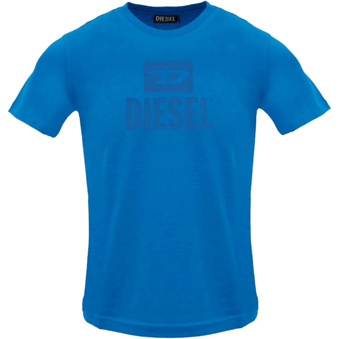 Diesel Monotone Logo Blauw Saffier T-shirt