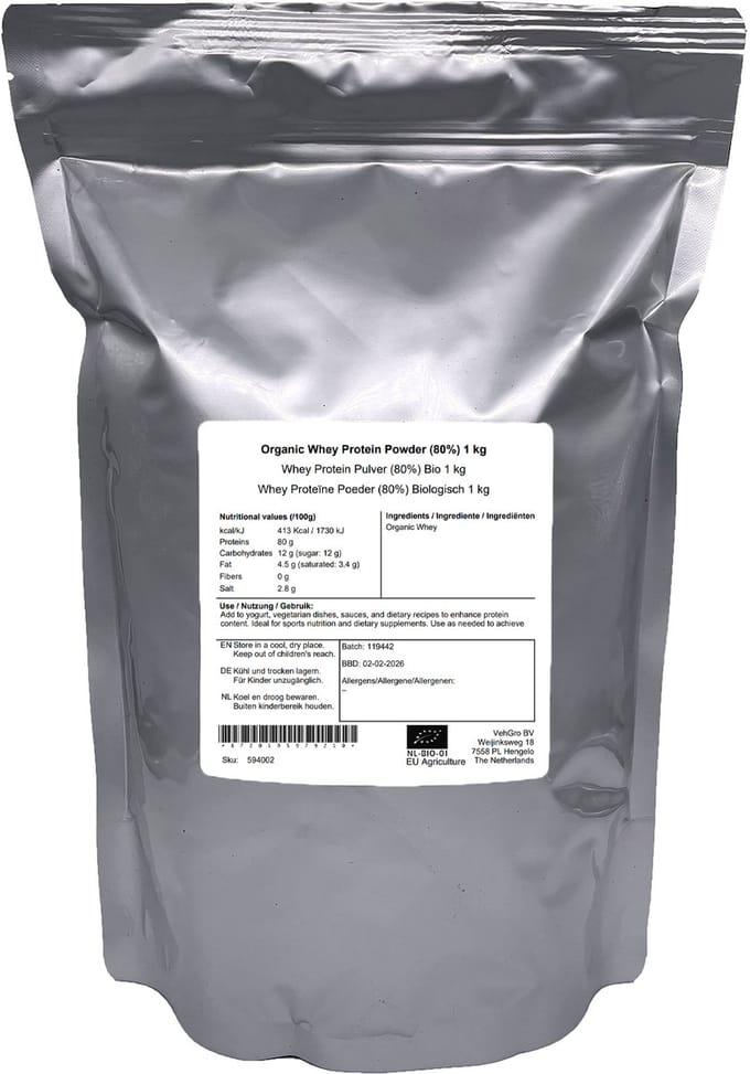 Whey Proteïne Poeder (80% Eiwit) - 1 Kg - VehGro