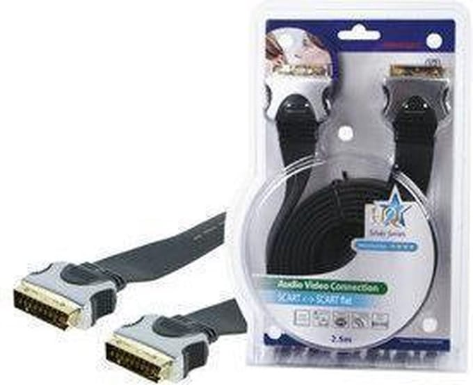 HQ Hoge Kwaliteit Platte Scart Kabel 2.50 M
