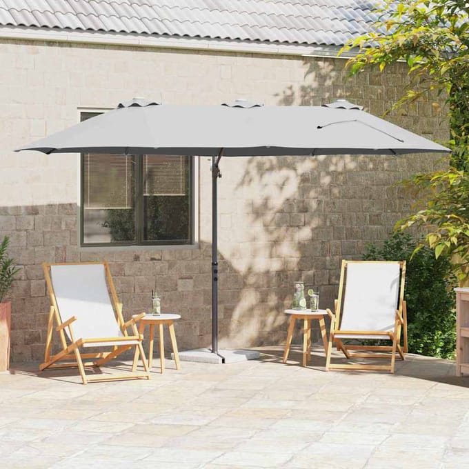 vidaXL - Parasol - Zand - 372 - x - 198 - x - 243 - cm - Polyester - en - Aluminium