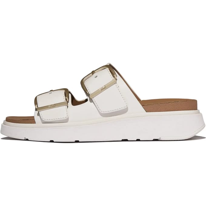FitFlop FitFlop Gen-FF Buckle Two-Bar Leather Slides WIT - Maat 41