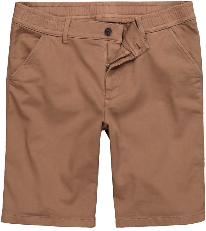 JP 1880 - Heren - Chinobermuda FLEXNAMIC® platte voorkant - Lichtbruin - Maat 64