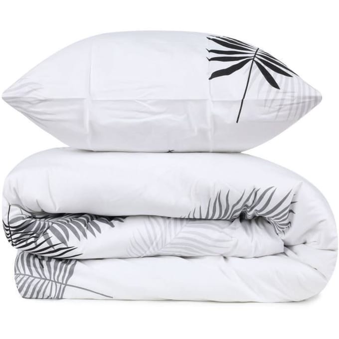 Parure de lit - 1 housse de couette 220 x 240 cm + 2 taies d'oreiller 60 x 60 cm - 100% coton renforcé - Gris