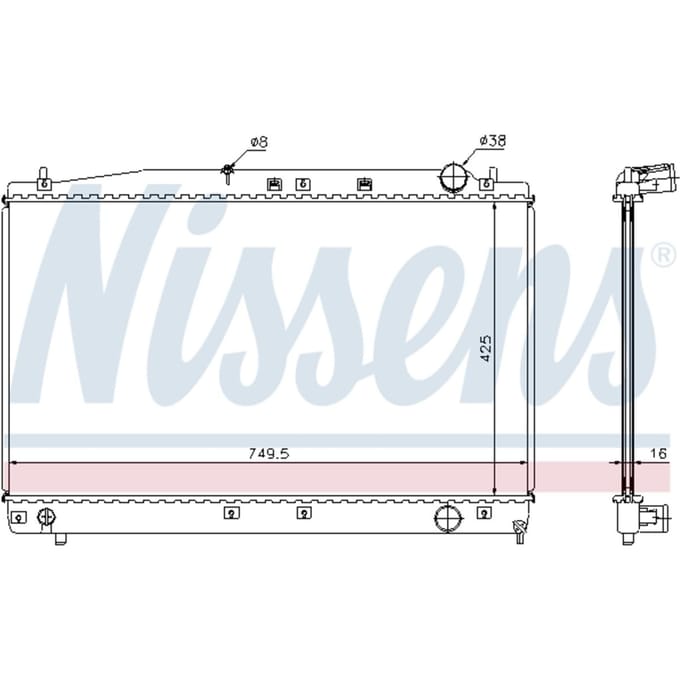 Radiator, motorkoeling NISSENS 64654A