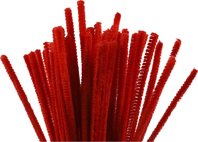 CC Chenilledraad 6 mm Rood 50 stuks