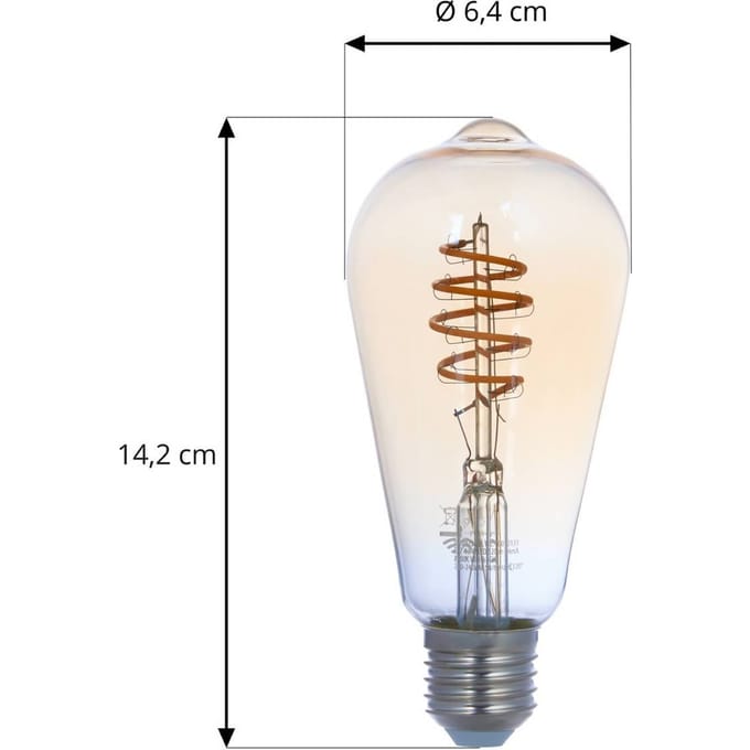 LUUMR Smart LED lamp E27 ST64 amber 4,9W Tuya WLAN