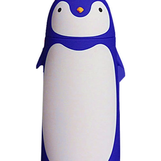 Waterfles Pinguïn Design Warmte-isolatie 300ml Draagbare Waterbeker voor Buiten Blauw