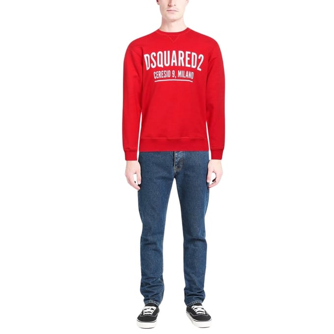 Dsquared2 Ceresio Logo Crewneck Rode Sweatshirt