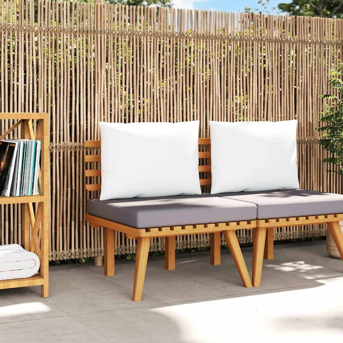 vidaXL - Tuinstoel - met - kussens - massief - acaciahout