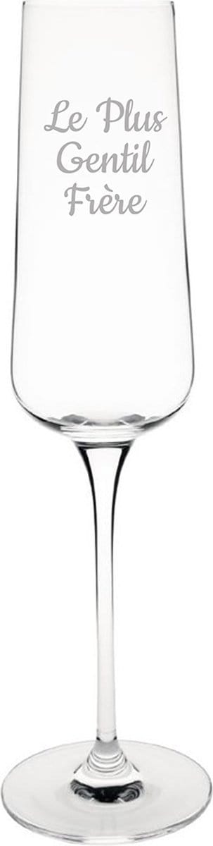 Champagneglas gegraveerd - 27cl - Le Plus Gentil Frère