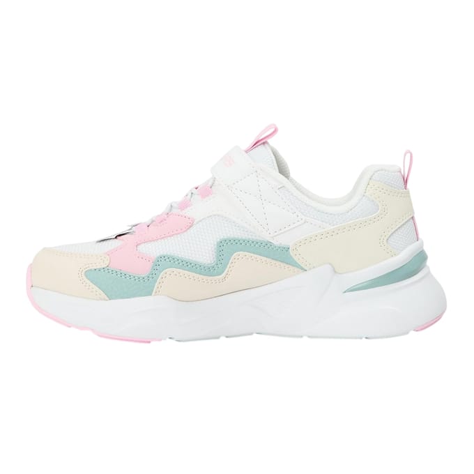 Skechers Meisjessneakers van mesh met kleurblokken (Wit/Roze)