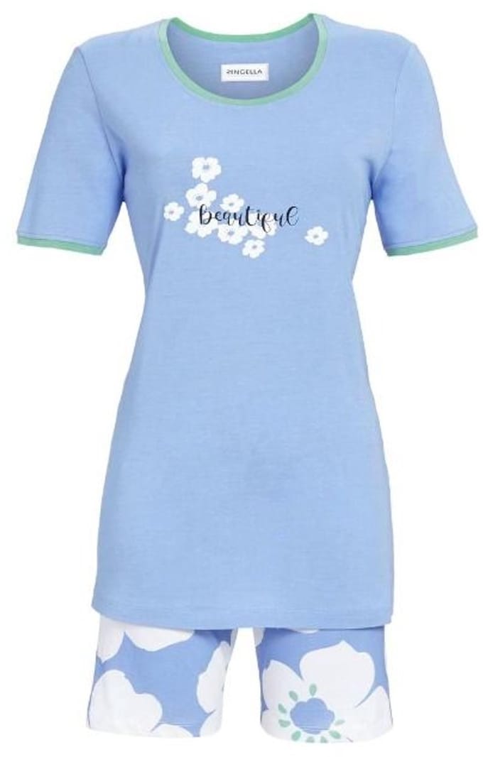 Helderblauwe katoenen shortama Ringella - Blauw - Maat - 42