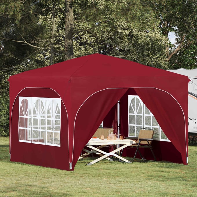 vidaXL - Pop-up - Feesttent - 290 - x - 290 - x - 245 - cm - Bordeauxrood