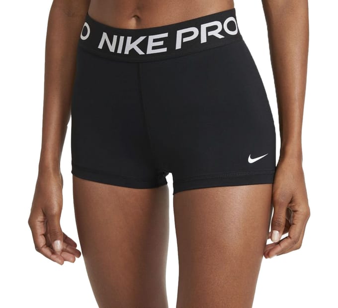 Nike Pro 3in Short Voor Tennisballen Dames-Zwart,Wit