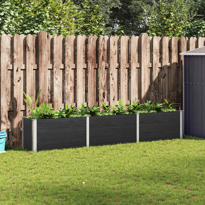 vidaXL - Plantenbak - verhoogd - 300x50x54 - cm - HKC - grijs