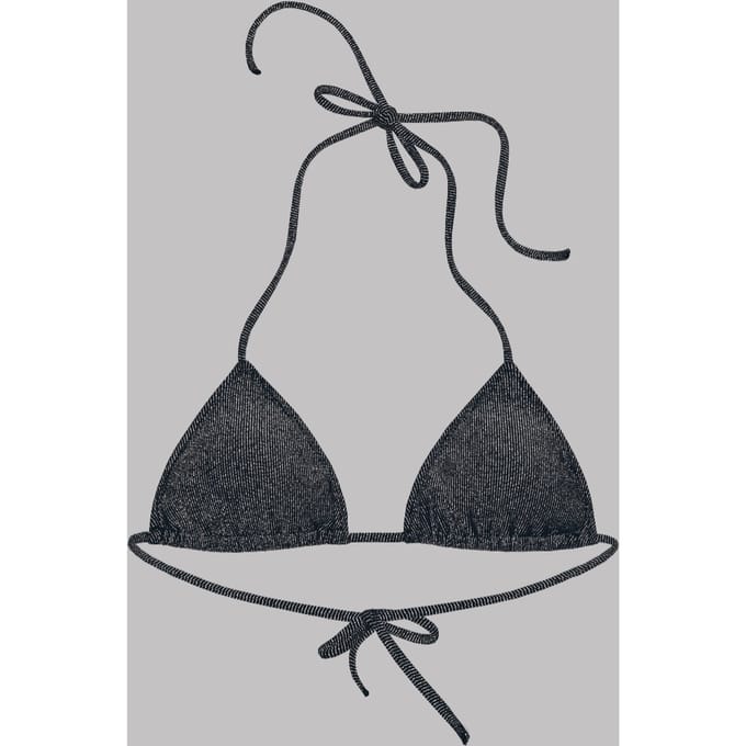 Mikuta The Black Sparkly Triangle Bikini Top Taglia: L | Bikini Outlet | Donna | Nero