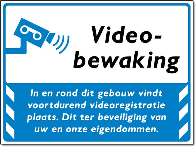 Video-camerabewaking bord - Forex - 30 x 40 cm - Weerbestendig