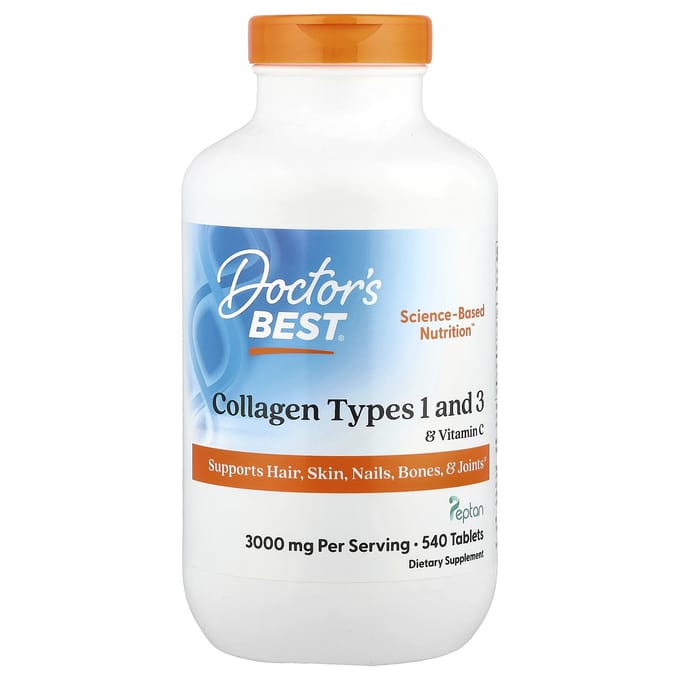 Doctor's Best, Collageen Type 1 & 3 & Vitamine C, 540 tabletten
