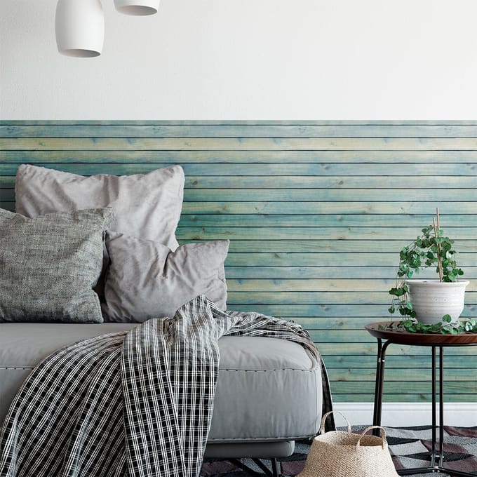 Behangsticker - HOUTEN ZEE - 30x30cm