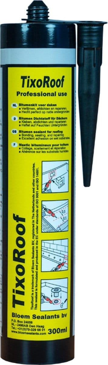TixoRoof koker 300ml zwart bitumenkit (shell kit)