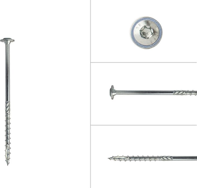 Wovar Tellerkopschroeven Verzinkt 6.0 x 120 mm Torx 30 | Doos 100 Stuks