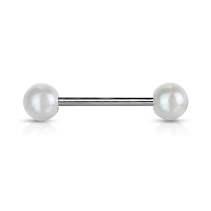 Piercing parel bal 1.6x6 - wit - LMPiercings