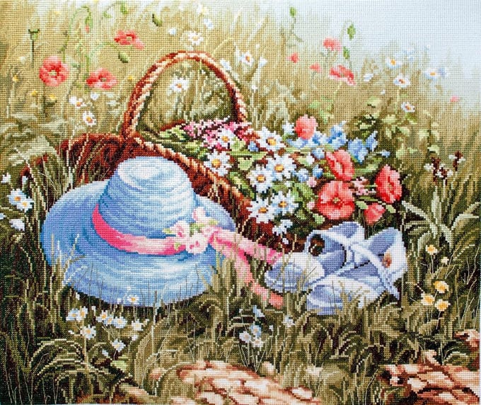 Luca-S Meadow with poppies borduren (pakket)