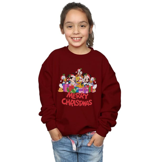 Disney Meisjes Mickey Mouse en vrienden Kerstmis Sweatshirt (Bourgondië)