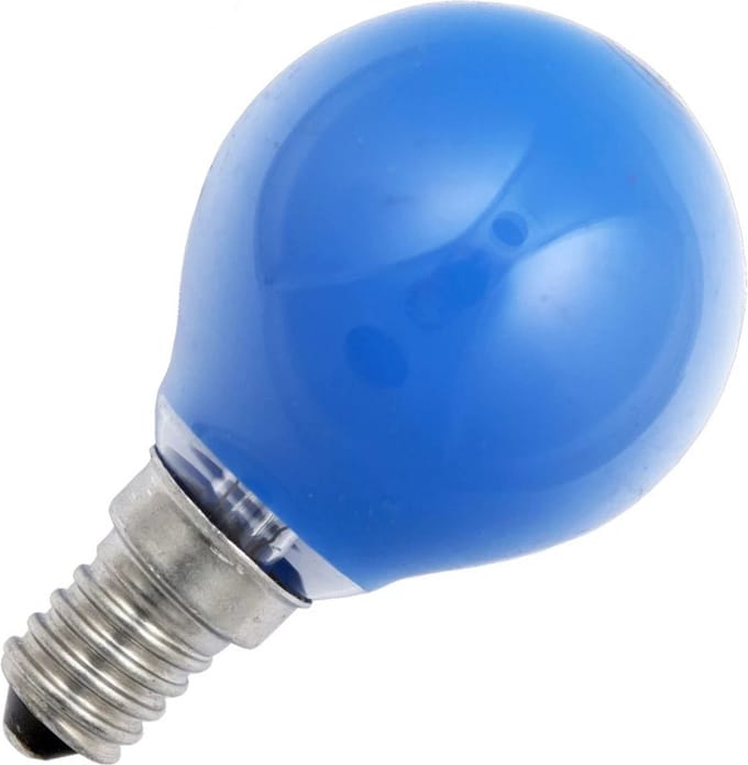 Schiefer E14 Kogel Gloeilamp | 15W Blauw 10lm 220V/240V | Dimbaar