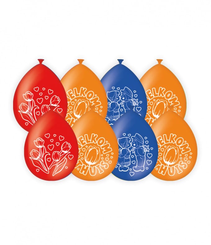 Paperdreams Welkom thuis Ballonnen - 8x - multi kleuren - versiering/feestartikelen