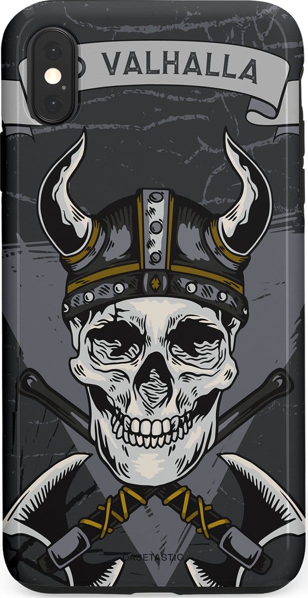 Casetastic hoesje geschikt voor Apple iPhone XS Max - Dubbellaagse bescherming - Valhalla - Fashion Case - Donkergrijs Grijs