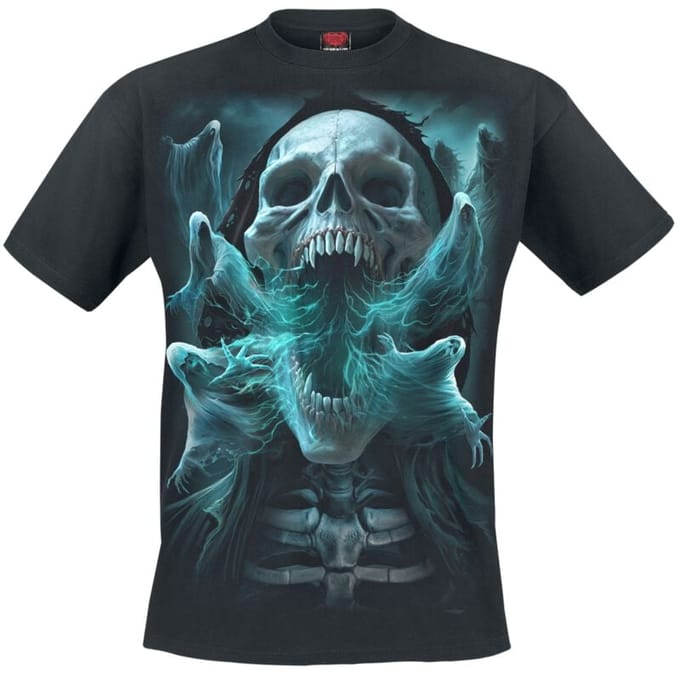 Spiral T-shirt - Ghost Skull - S tot 4XL - voor Mannen - zwart