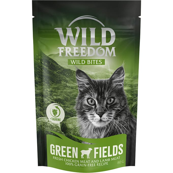 Wild Freedom Snack - Wild Bites 80 g (Graanvrij) - Green Fields - Kip & Lam