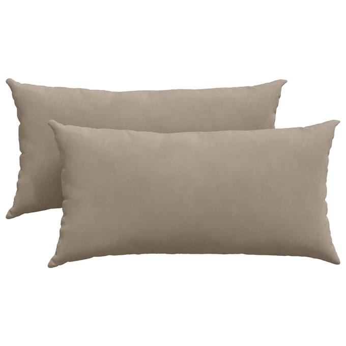 vidaXL - Zitkussens - 2 - st - Stof - Taupe - 80 - x - 40 - cm