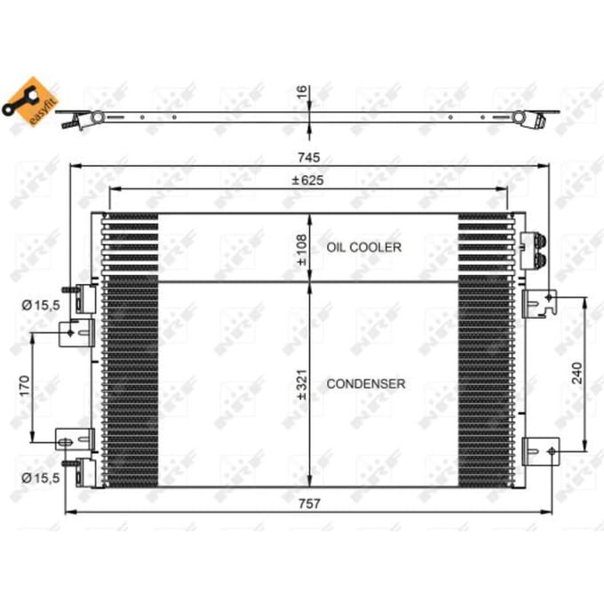 Condensor, airconditioning NRF 350031
