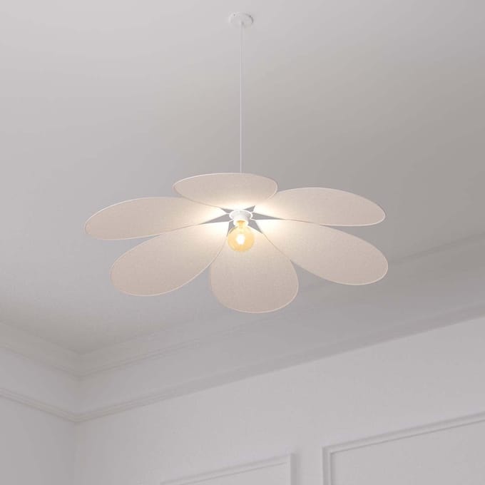 Atmosphera Kinderpendel lamp - Bloemvorm, roze, 72 cm