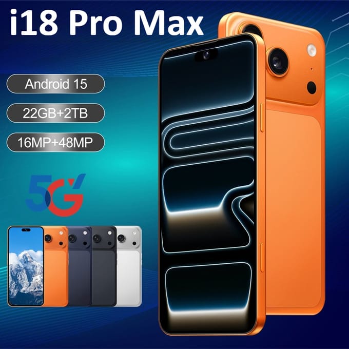 I18 Pro Max Mobiele Telefoons Smartphone Android Smartphone 5G Mobiel 7,3 Inch 16 + 48MP AI Camera 7800mAh Globale Versie