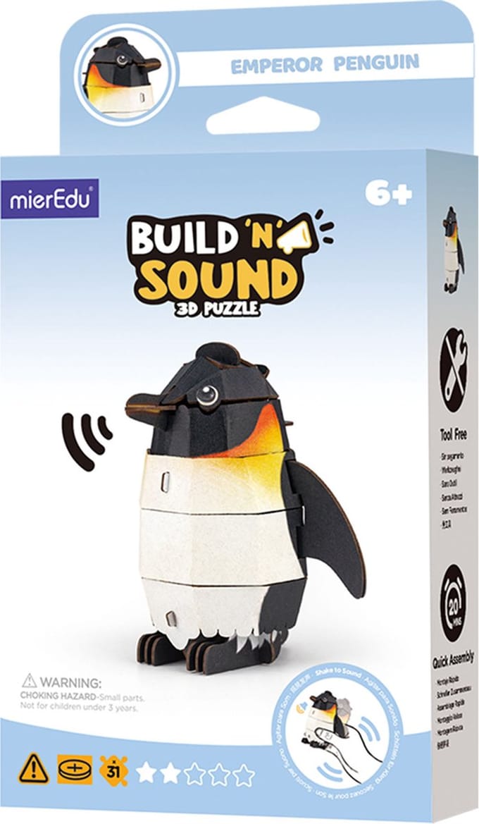MIEREDU 3D Puzzel - Keizerspinguin - Met Geluid - 8,79X6,69X9,06Cm - 6 Jaar